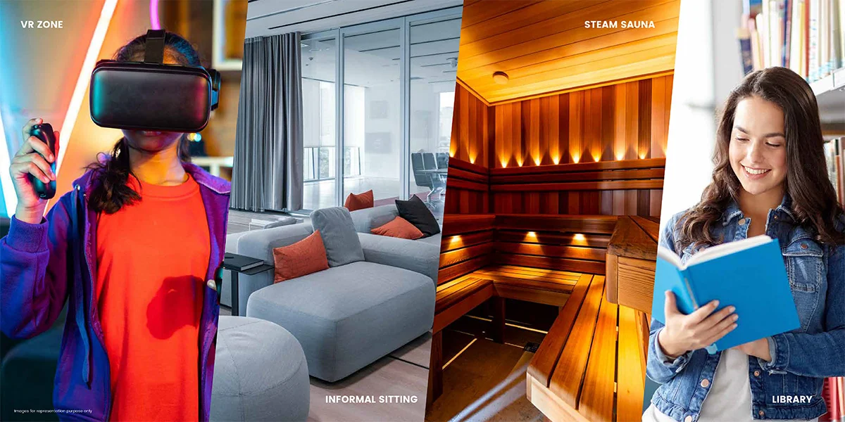 Rooftop Sky Lounge and Jacuzzi Amenities at Raunak Maximum City Thane